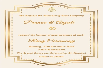 Ring Ceremony Invitation Card thumbnail
